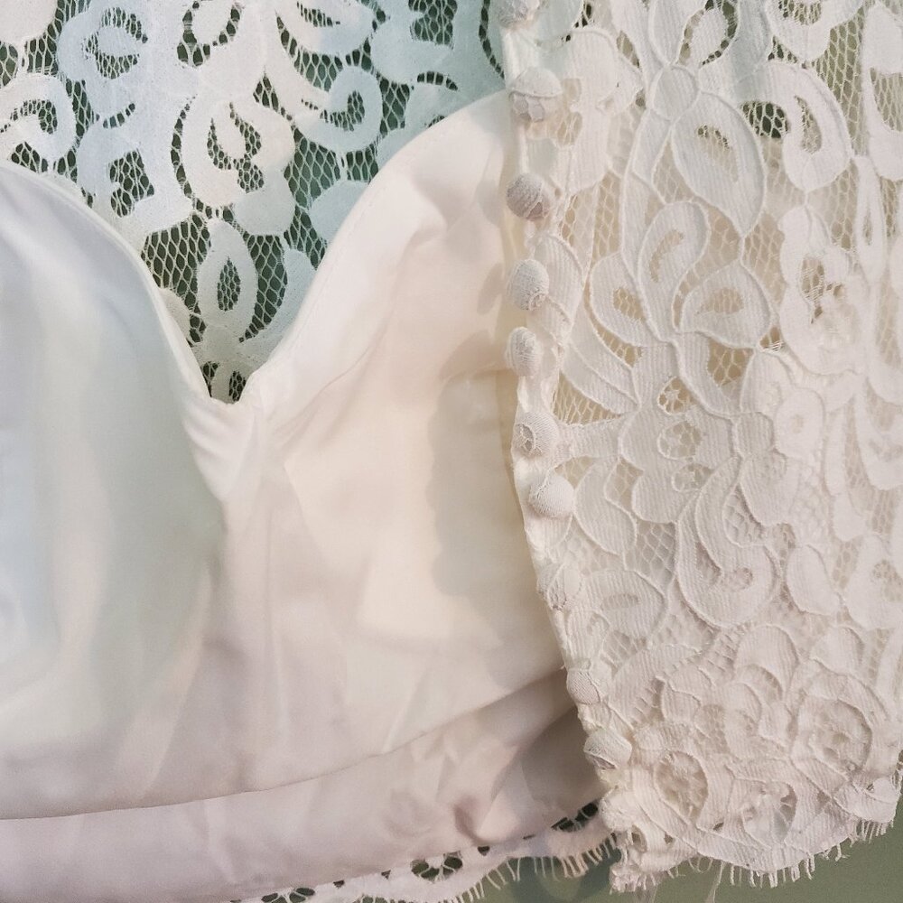 David's Bridal White Lace Top - Picture 4 of 7